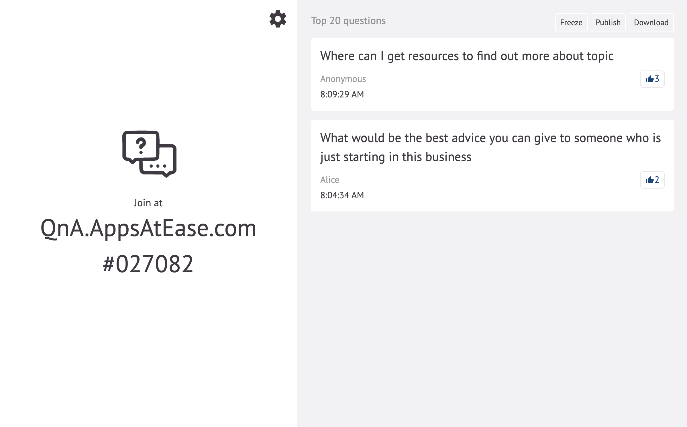 poll app presenter view